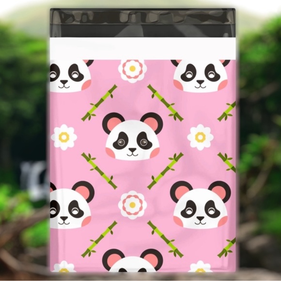 25 10X13 Poly Mailers, Pink Panda, Shipping Envelopes, PRICE IS FIRM - Picture 2 of 5